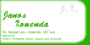 janos komenda business card